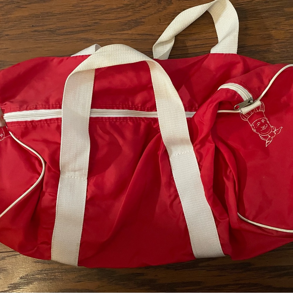VINTAGE Chef Boyardee Duffel Bag Sports Tote Mail Away RED White Logo 1984